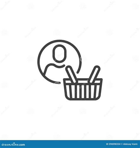 Shopper Line Icons Collection Consumer Buyer Customer Patron