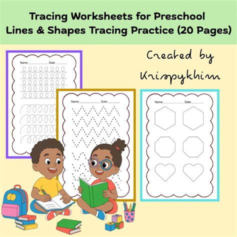 tracing worksheets  preschool lines shapes tracing practice