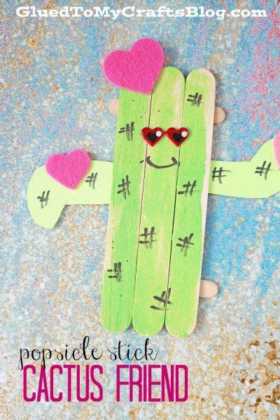 Popsicle Stick Cactus Friend Kid Craft Idea Craft Stick Crafts