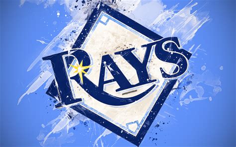 Download Wallpapers Tampa Bay Rays 4k Grunge Art Logo American Baseball Club Mlb Blue