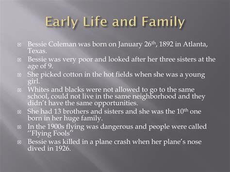 Ppt Bessie Coleman Powerpoint Presentation Free Download Id2710003