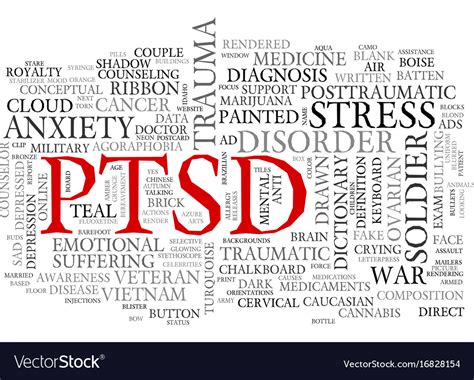 Ptsd Word Cloud Concept Royalty Free Vector Image