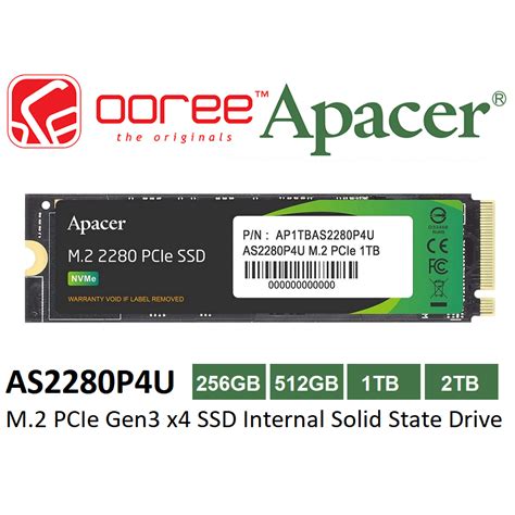 APACER AS2280 AS2280P4U M 2 PCIE GEN 3X4 INT SSD INTERNAL SOLID STATE