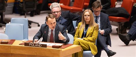 Minister Radosław Sikorski delivers speech at the UN Security Council