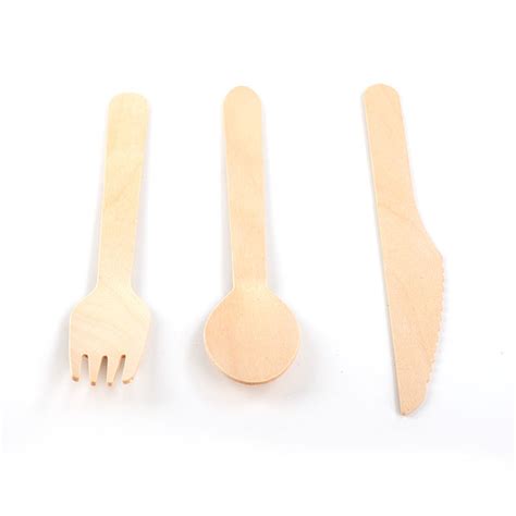 Promotional Wooden Fork Knife Spoon Set Customized Pattern Wooden