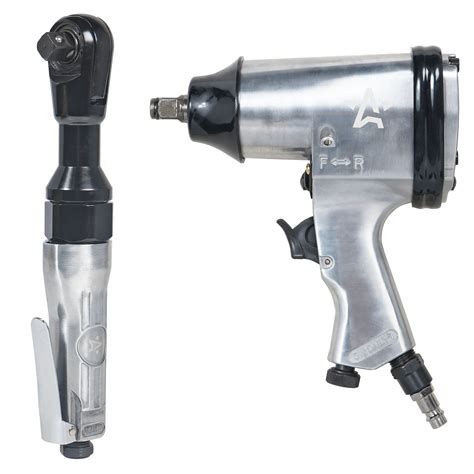 Гайковерт пневматический 1/2"DR 330Нм, трещотка 1/2"DR 61Нм, набор с ...