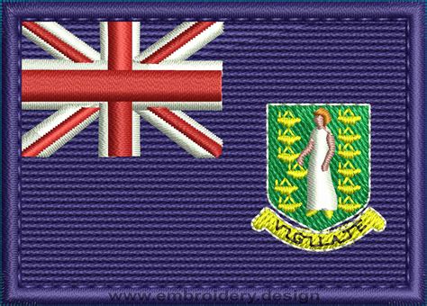 Design Embroidery Flag Of British Virgin Islands Rectangle With Colour Trim By Embroidery Design