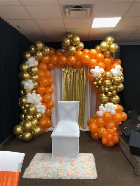 Orange Gold And White Balloon Garland Orange Birthday 18th Birthday Decorations Orange