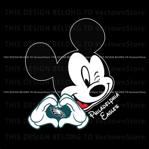 Mickey Mouse Love Philadelphia Eagles Svg