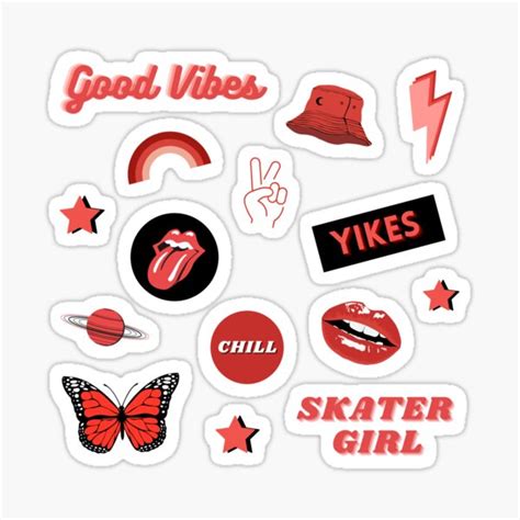 Red Aesthetic Pack Sticker For Sale By Designstory Redbubble