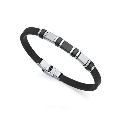 Pulsera Viceroy Hombre Heat Silicona Negra Y Placa Acero Con Ip Negro Y