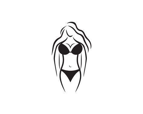 Creative Bikini Women Fashion Store Logo Design With Model Woman Shape Vector Concept 26183082