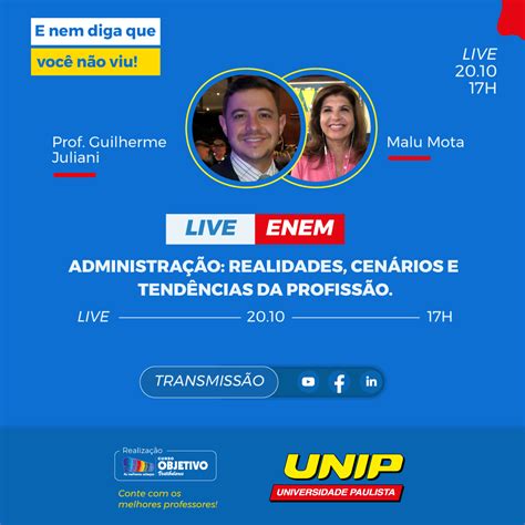 Conhe A Tudo Sobre O Curso De Administra O Na Pr Xima Live Da Unip E