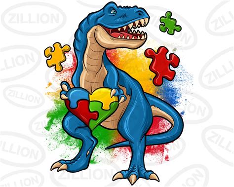 Autism T Rex Png Sublimation Design Download Autism Awareness Png Autism Png Autism Heart Png