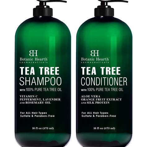 Botanic Hearth Tea Tree Shampoo And Conditioner Set With 100 Pure Tea Tree Oil For Itchy And