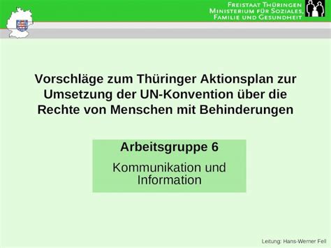 PPT Vorschläge zum Thüringer Aktionsplan zur Umsetzung der UN