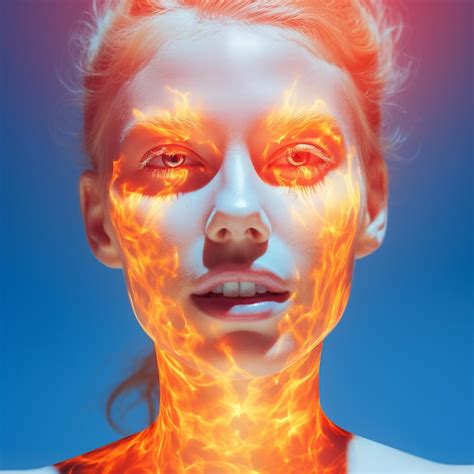 Premium Ai Image 3d Rendered Illustration Of A Female Face With Fire