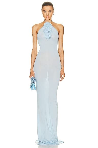 Magda Butrym Halter Gown In Blue Fwrd