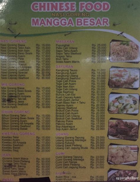 Selalu Diperbarui Menu Chinese Food Mangga Besar Kelapa Gading