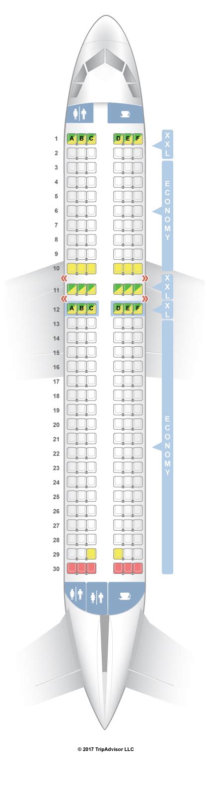 SeatGuru Seat Map WOW air Airbus A320neo (320)