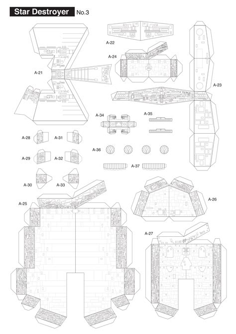 Star Destroyer (Sheet 3/5) (SF Paper Craft) | Star wars crafts, Paper ...