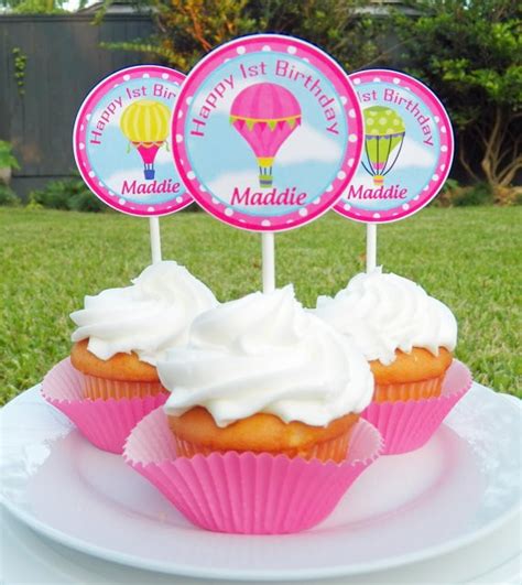 Hot Air Balloon Girl Cupcake Toppers By That Party Chick