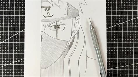 Anime Drawing How To Draw Kakashi Half Face Naruto Step By Step