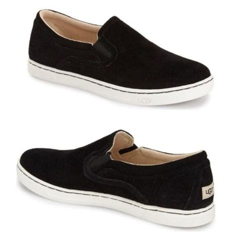 Ugg Shoes Ugg Fierce Geo Perf Suede Black Minimalist Slip On Shoes