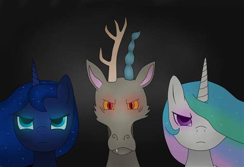 Luna Discord And Celestia By Xxpoisonponyxx On Deviantart