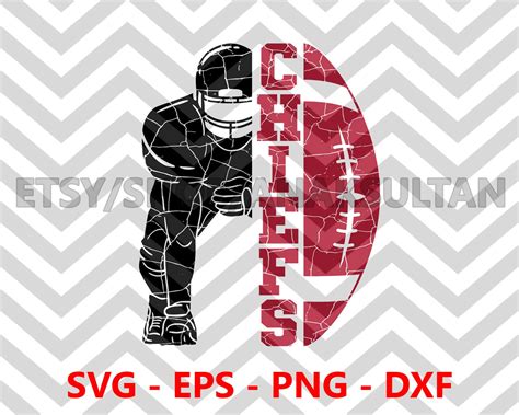 Chiefs Bundle Distressed Football Half Player Svg Chiefs Team Etsy