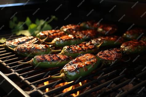 Premium Photo Fiery Bbq Grilled Jalapenos