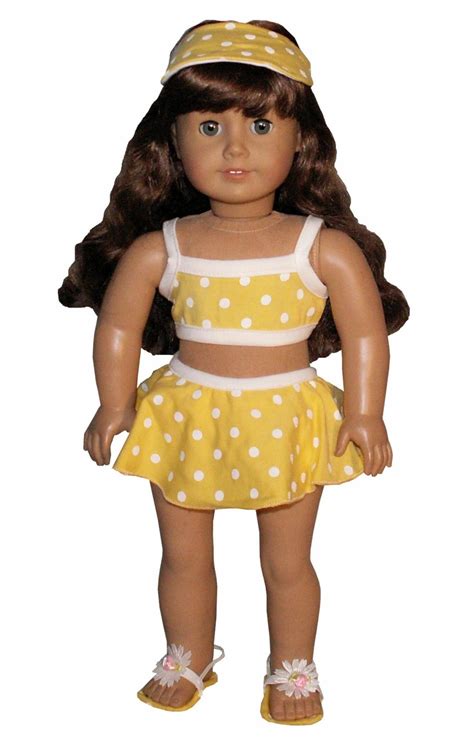 SALE Yellow Polka Dot Bikini Swimsuit With Visor Sandals Etsy