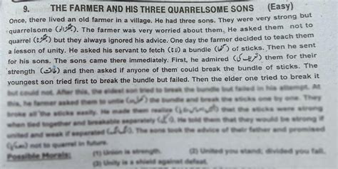 Solution Moral Story The Farmer And His Three Quarrelsome Sons Studypool