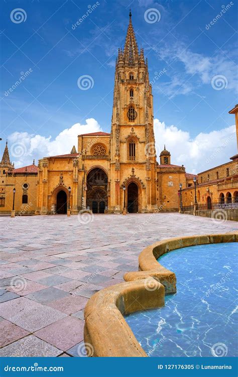 Oviedo Cathedral in Asturias Spain Stock Image - Image of attraction ...