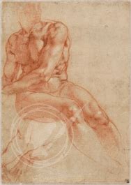 Male Nude Study By Michelangelo Buonarroti Reproduction For Sale 1st Art Gallery