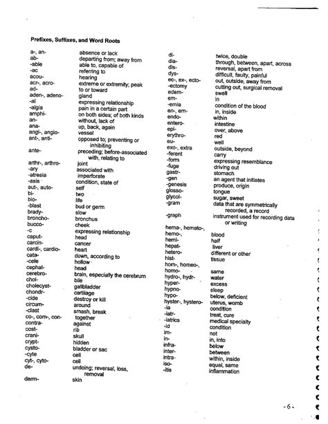 Anatomy Physiology 2 Prefixes Suffixes Of Medical Terminology Scit