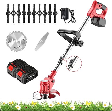 V Electric Grass Trimmer Strimmers In Heavy Duty Metal Blade