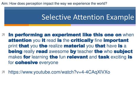 Aim How Does Perception Impact The Way We Experience The World Ppt