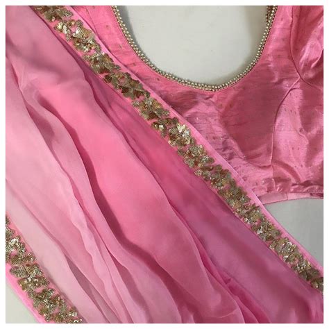 The Strawberry Pink Ombré Sari Designer Wear Designer Dresses Green Saree Indian Sarees