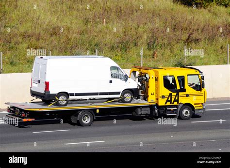 Side View Of Aa Rescue Breakdown Recovery Lorry Truck Transporter