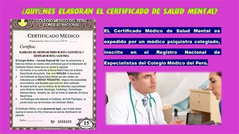 CERTIFICADO MÉDICO DE SALUD MENTAL Quién lo elabora YouTube