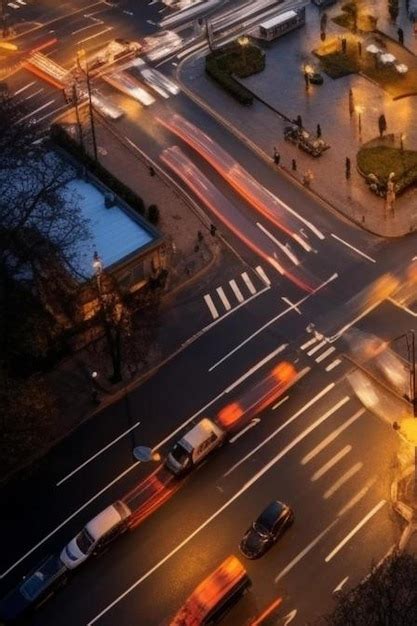 Premium Ai Image Beautiful View From Above To A Crossroad In Milan