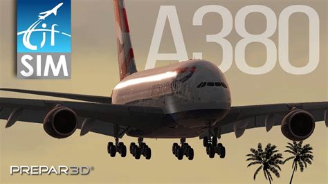 P3d V45 British Airways Airbus A380 Landing In Miami Youtube