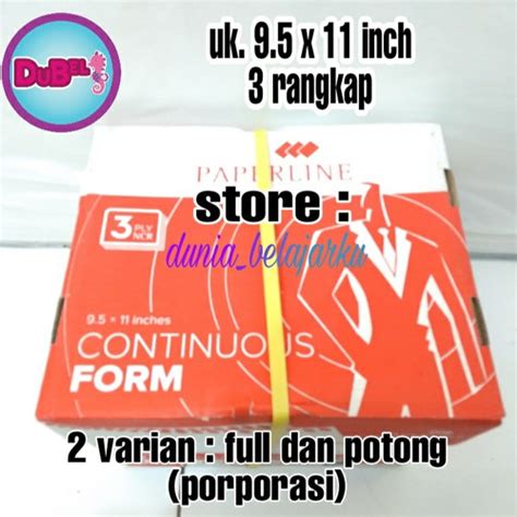 Jual Kertas Faktur Paperline Continuous Form 3 Ply 9 5 X 11 Inch Full Kota Depok Dunia