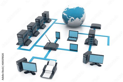 Computer Network Internet Concept Network Diagram 3d Illustration