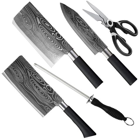 Home Stainless Steel Damascus Knife - Set of 5 | Shop Today. Get it ...