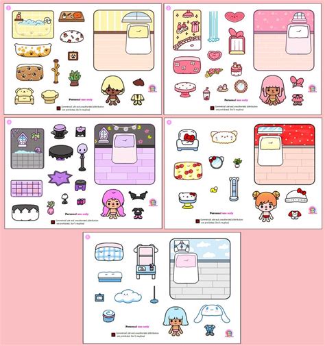 Toca Boca Sanrio Room Paper Diy Printables For Kidspaper Craftspaper