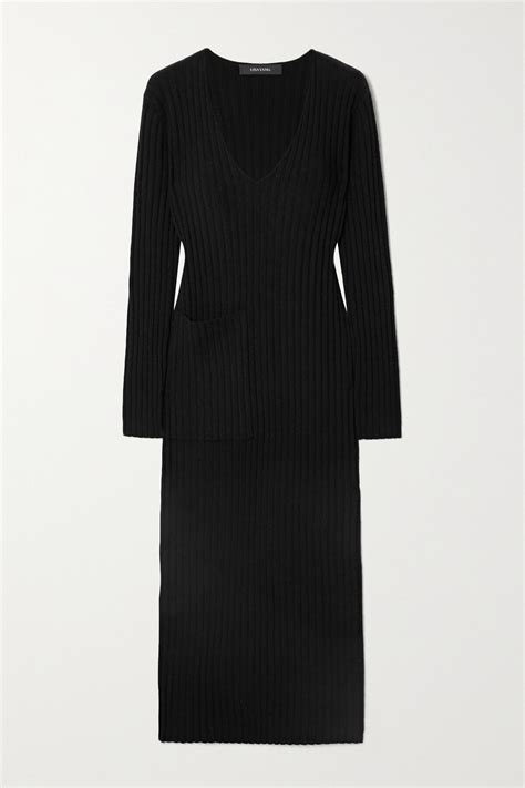 Buy Lisa Yang Willow Ribbed Cashmere Midi Dress Black At Off