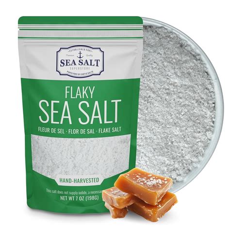 Sea Salt Superstore Gourmet Finishing Flaky Sea Salt, 7 oz Bag Gluten ...