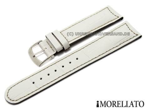 Watch Band Guttuso Mm White Alligator Grain By Morellato